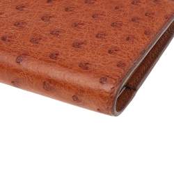 Pre Owned Hermes Brown Ostrich Leather Agenda/Notebook Cover