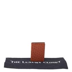 Pre Owned Hermes Brown Ostrich Leather Agenda/Notebook Cover