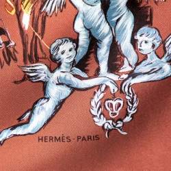 Pre Owned Hermès Brown Clerc Silk Scarf