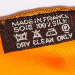 Pre Owned Hermès Orange L' Arbre de Vie Silk Scarf