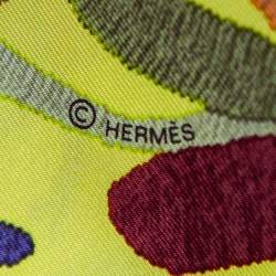 Pre Owned Hermès Yellow & Red Din Tini Ya Zue Silk Scarf