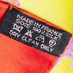Pre Owned Hermès Yellow & Red Din Tini Ya Zue Silk Scarf