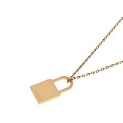 Pre Owned Hermès Orange Swift Leather Small O'Kelly Pendant Necklace