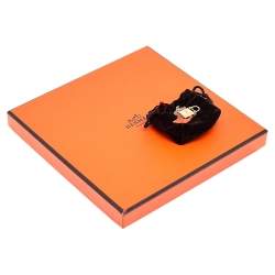 Pre Owned Hermès Orange Swift Leather Small O'Kelly Pendant Necklace