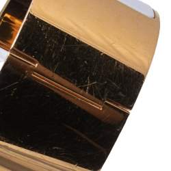 Pre Owned Hermès Clic Clac H Extra Wide White Enamel Gold Plated Bracelet PM