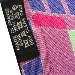 Pre Owned Hermés Multicolor Ex-Libris a Carreaux Silk Scarf