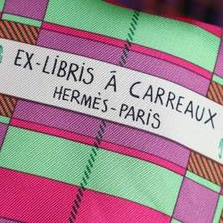 Pre Owned Hermés Multicolor Ex-Libris a Carreaux Silk Scarf