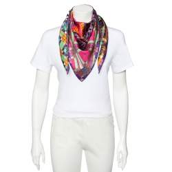 Pre Owned Hermés Multicolor Ex-Libris a Carreaux Silk Scarf