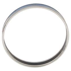 Pre Owned Hermès Calèche Light Blue Enamel Palladium Plated Bangle Bracelet