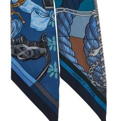 Pre Owned Hermes Multicolor Printed Silk Twilly