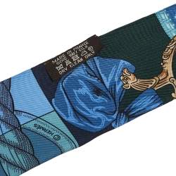 Pre Owned Hermes Multicolor Printed Silk Twilly