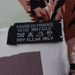 Pre Owned Hermès Pale Green & Mauve Le Tigre Royal Silk Scarf