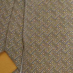 Hermès Yellow Geometric H Print Silk Tie