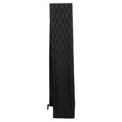 Pre Owned Hermés Black Silk and Wool Faconnee Grand H Pattern Scarf
