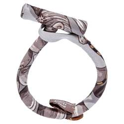 Pre Owned Hermès Grey Petit H Silk Bracelet
