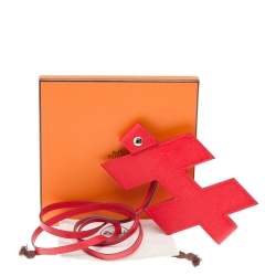 Hermes Rouge De Coeur Cherve Leather H Tag Phone Case