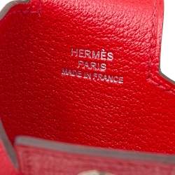 Hermes Rouge De Coeur Cherve Leather H Tag Phone Case