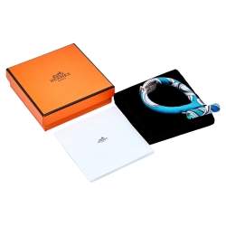 Pre Owned Hermès Blue Petit H Silk Bracelet