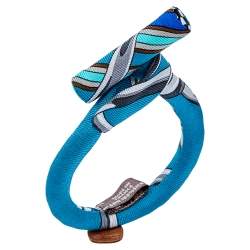 Pre Owned Hermès Blue Petit H Silk Bracelet