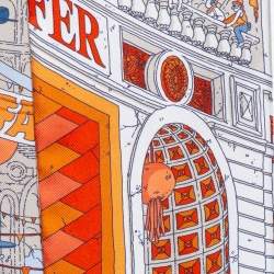 Pre Owned Hermès Orange Le Grand Prix du Faubourg Silk Maxi Twilly 