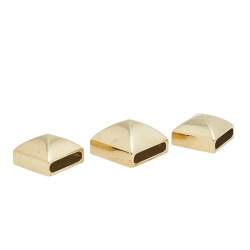 Pre Owned Hermes Pyramid Medor Gold Plated Set of 3 Studs Twilly Scarf Ring