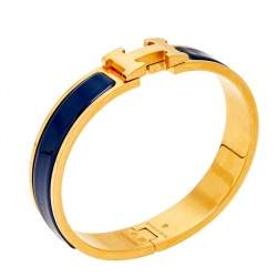 Hermes Sun Yellow Enamel Gold Plated Clic-Clac GM Wide Bracelet - Yoogi's  Closet