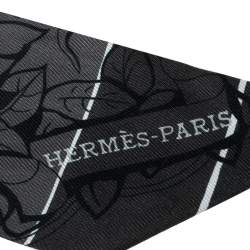 Pre Owned Hermes Grey Jungle Love Rainbow Silk Twilly