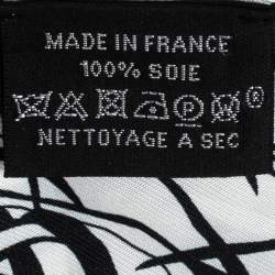 Pre Owned Hermes Grey Jungle Love Rainbow Silk Twilly