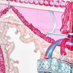 Pre Owned Hermés Purple Bride De Cour Printed Silk Square Scarf