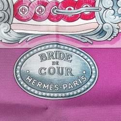 Pre Owned Hermés Purple Bride De Cour Printed Silk Square Scarf