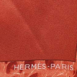 Pre Owned Hermes Orange Chaines & Gourmettes Printed Silk Square Scarf