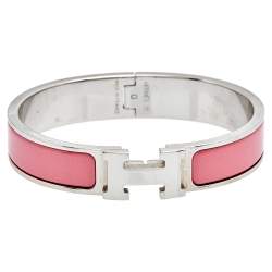 Hermes Clic H Bracelet Pink Palladium