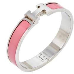 Hermes Clic H Bracelet Pink Palladium