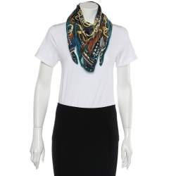 Pre Owned Hermès Multicolor Brides et Gris-Gris Silk Square Scarf