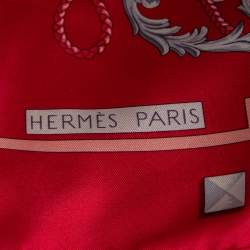 Pre Owned Hermès Pink Les Cles Silk Square Scarf