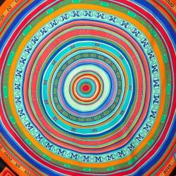 Pre Owned Hermès Multicolored Logo Printed Silk Scarf