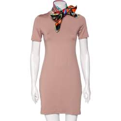 Pre Owned Hermès Multicolored Logo Printed Silk Scarf