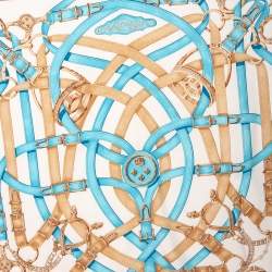 Hermes Blue Cavalcadour Silk Square Scarf 