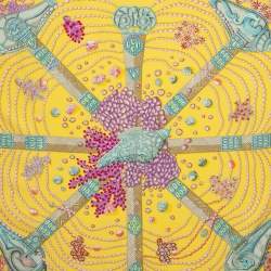 Pre Owned Hermès Yellow Chemins de Corail Silk Scarf