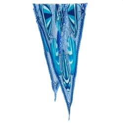 Pre Owned Hermes Blue Spinnakers Plisse Scarf