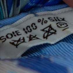 Pre Owned Hermes Blue Spinnakers Plisse Scarf