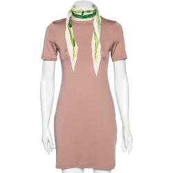 Pre Owned Hermés Cream Jardin Creole Printed Silk Plisse Scarf