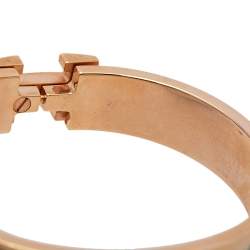 Pre Owned Hermes Lagoon Blue Enamel Gold Plated Clic H Bracelet