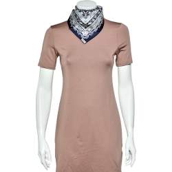 Pre Owned Hermès Blue Floral Print Silk Gavroche Scarf