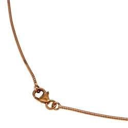 Pre Owned Hermès Rose Gold Plated Omega Chain Orange Lacquer Pop H Pendant Necklace