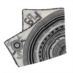 Pre Owned Hermes White/Black Tohu Bohu Silk Square Scarf