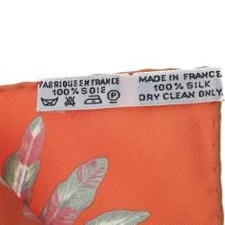 Pre Owned Hermes Orange Brazil Silk Square Scarf