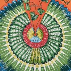 Pre Owned Hermes Orange Brazil Silk Square Scarf