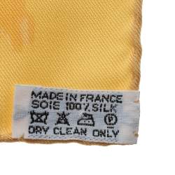 Pre Owned Hermes Yellow Concerto Gavroche Silk Square Scarf