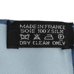 Pre Owned Hermes Blue Saut Galop Canter Silk Square Scarf